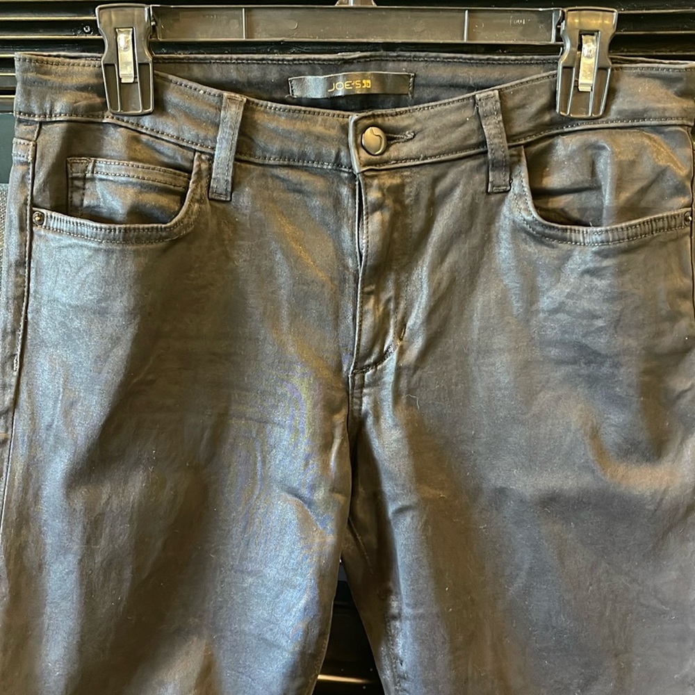 Joe’s wax coated black denim